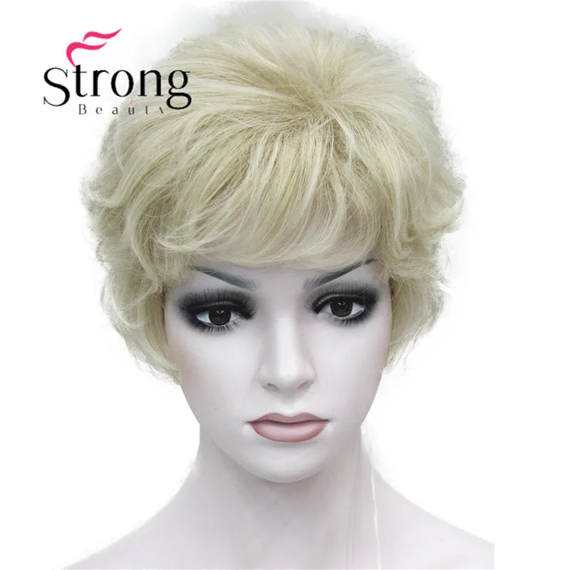 StrongBeauty женские парики пушистые натуральные вьющиеся короткие синтетические