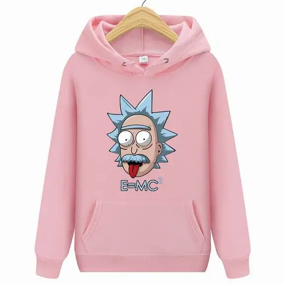 Pink Мужские брендовые толстовки с капюшоном Rick marty, уличная Толстовка в стиле хип-хоп, мужская толстовка с капюшоном, мужские толстовки с капюшоном - Цвет: Pink