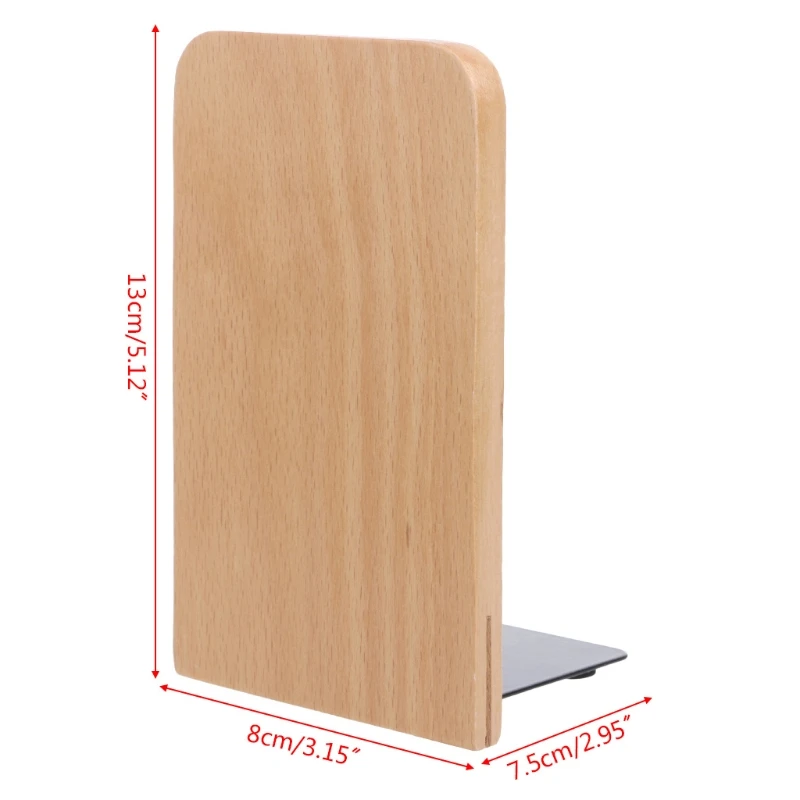 

Nature Wooden Desktop Organizer Desktop Office Home Bookends Anti-skid Book Ends Stand Holder Shelf