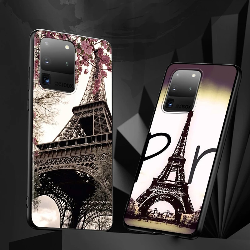 Beautiful Eiffel tower for Samsung Note 20 10 9 8 Ultra Plus A91 A81 A71 A51 A42 A41 A31 A21 A12 A11 A01 Black Phone Case