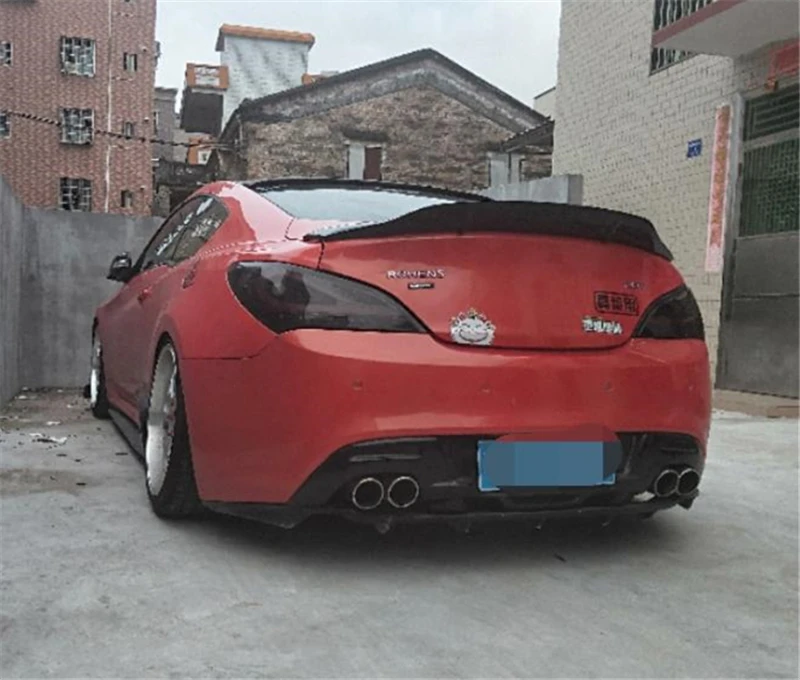 Используется для hyundai Genesis Coupe спойлер 2009 10 11 12 лет глянцевое углеродное волокно/FRP заднее крыло R стиль спойлер, аксессуары
