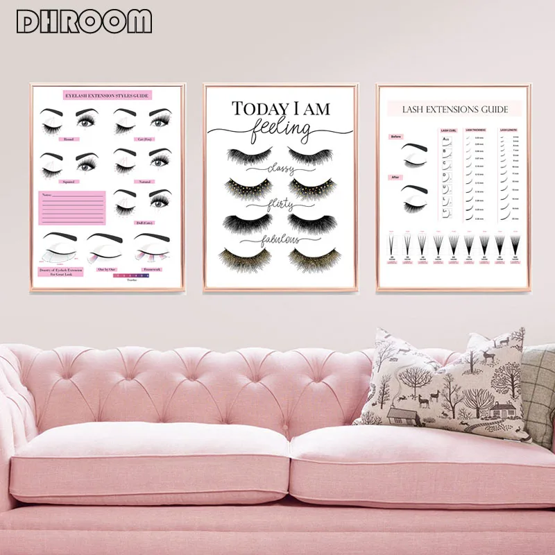 Макияж настенный искусство наращивание ресниц стиль Руководство плакаты и