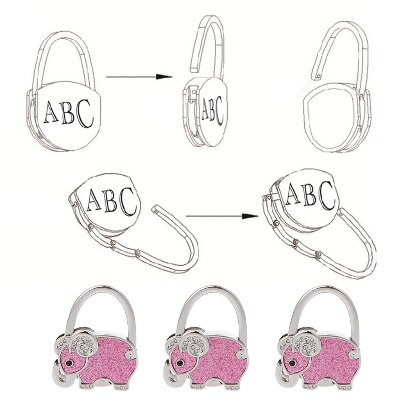 2020 Новая розовая Складная Настольная сумка крючок в форме слона вешалка кошелек