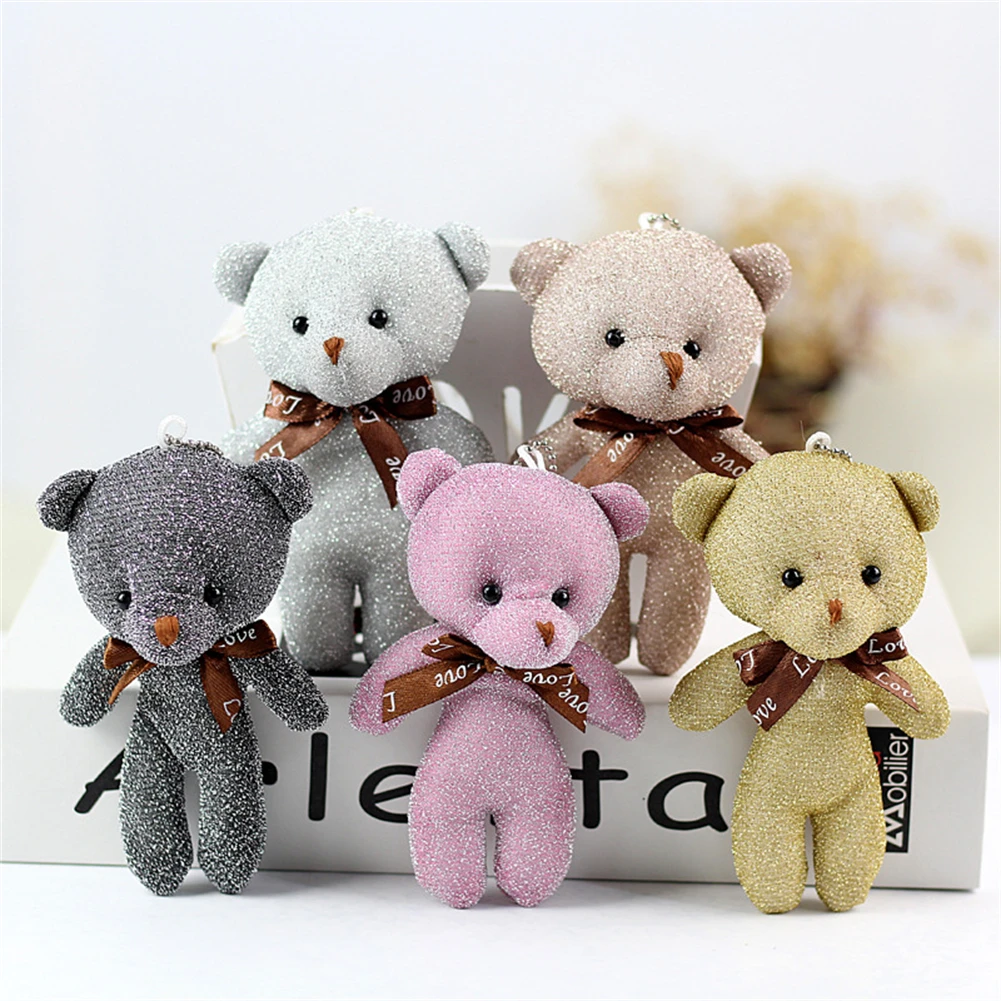 12 см милый мини-галстук Медведь куклы любовь мишка плюшевые игрушки милая сумка
