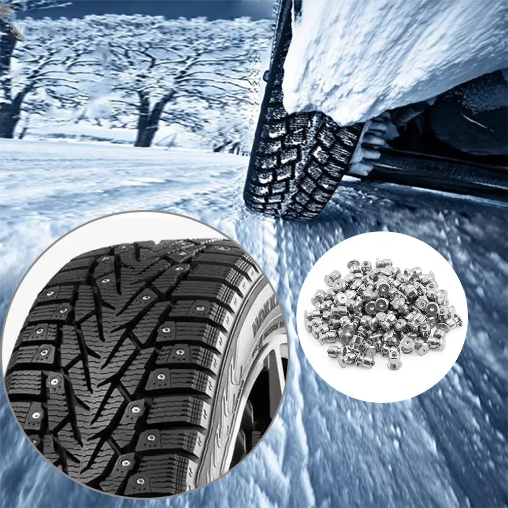 

100pcs 10x8mm Winter Wheel Lugs Car Tires Studs Screw Snow Spikes Wheel Tyre Snow Chains Studs For Shoes ATV Car Motorcycle Tire