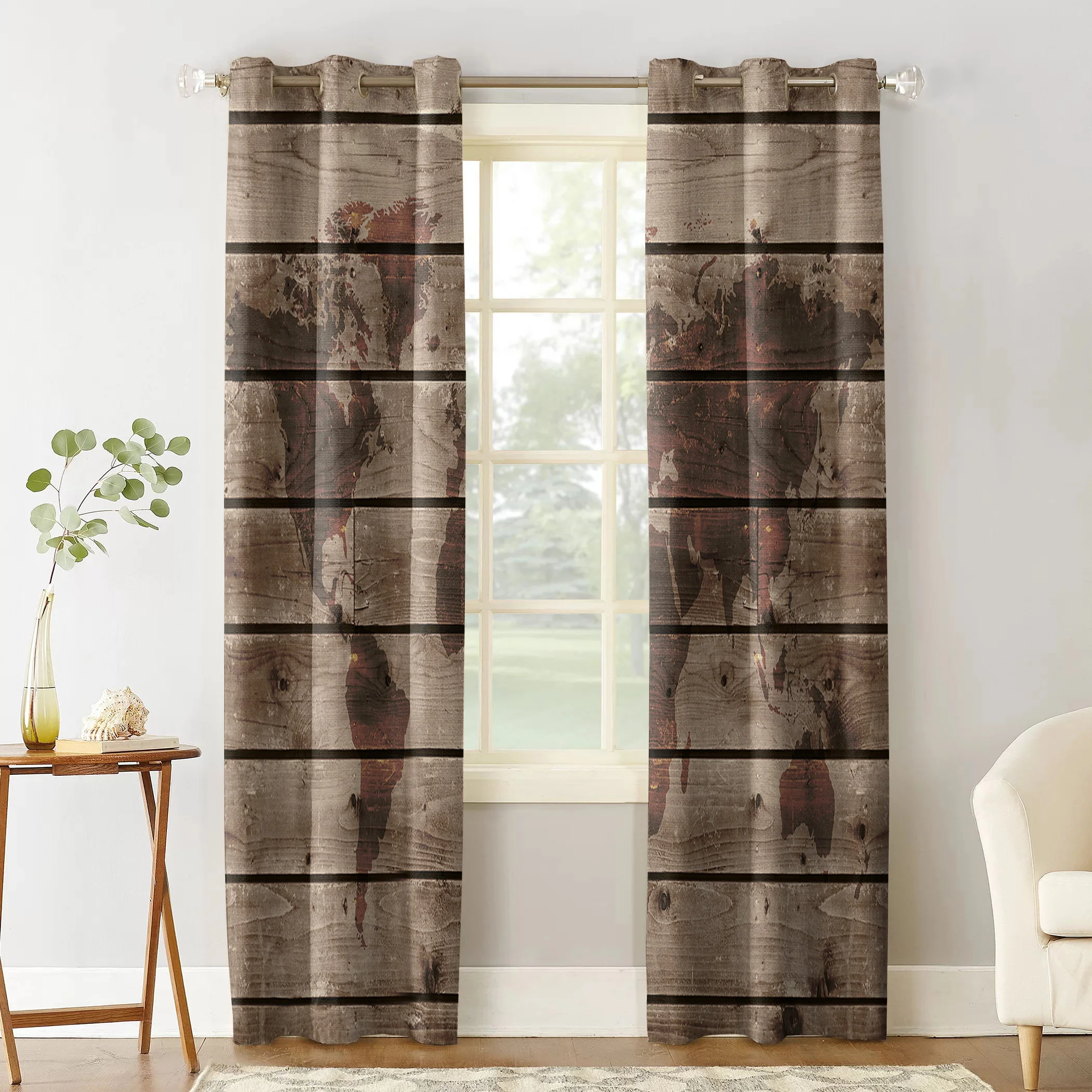 Деревянная винтажная карта мира современные оконные шторы для гостиной спальни