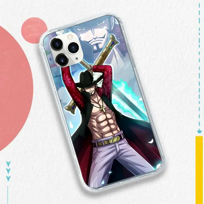 

Anime One Piece Mihawk swordsman Phone Case for iPhone 11 12 pro XS MAX 8 7 6 6S Plus X 5S SE 2020 XR