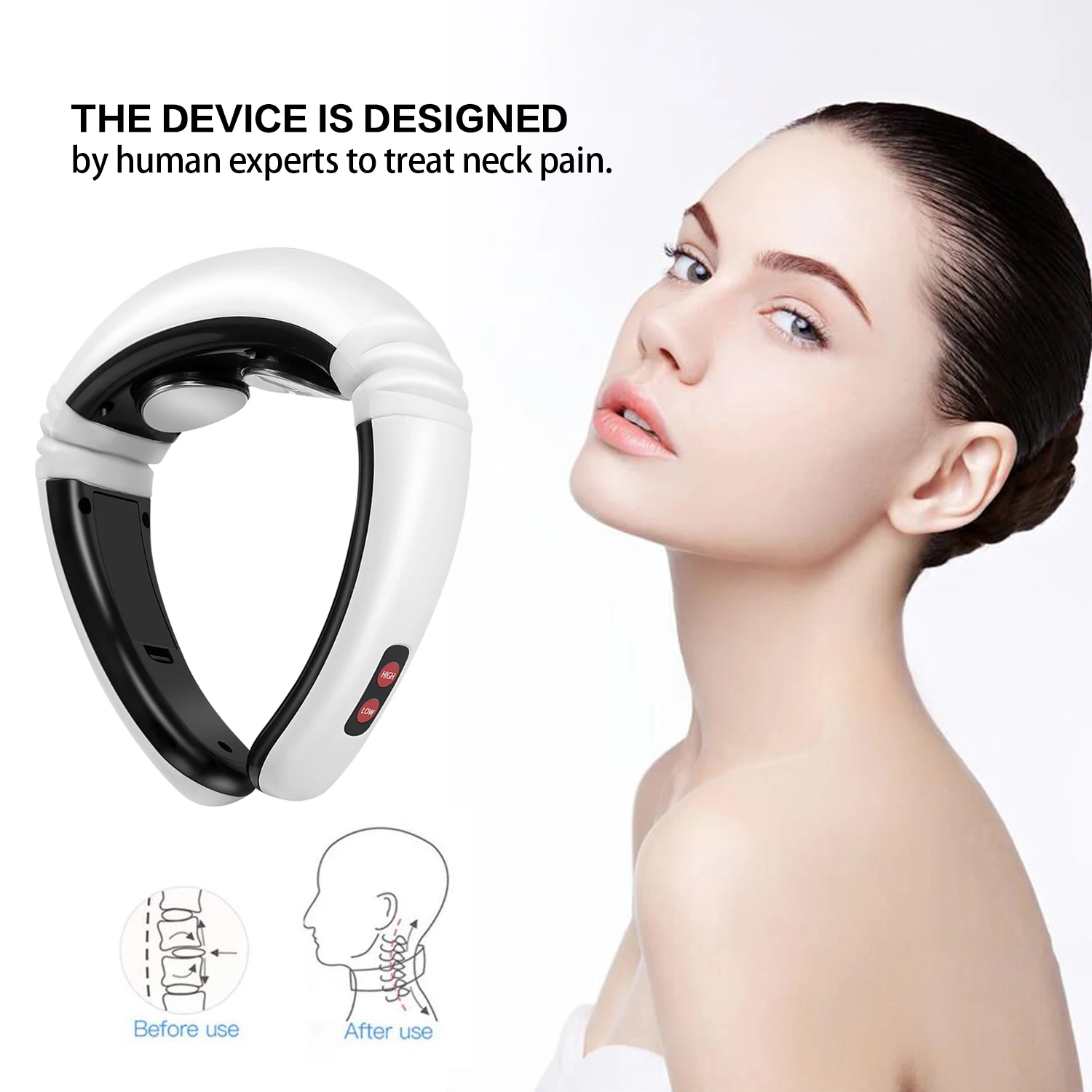 

Neck Massager Electric Neck Massage Pain Relief Tool Health Care Relaxation Neck back massager Cervical Vertebra Physiotherapy