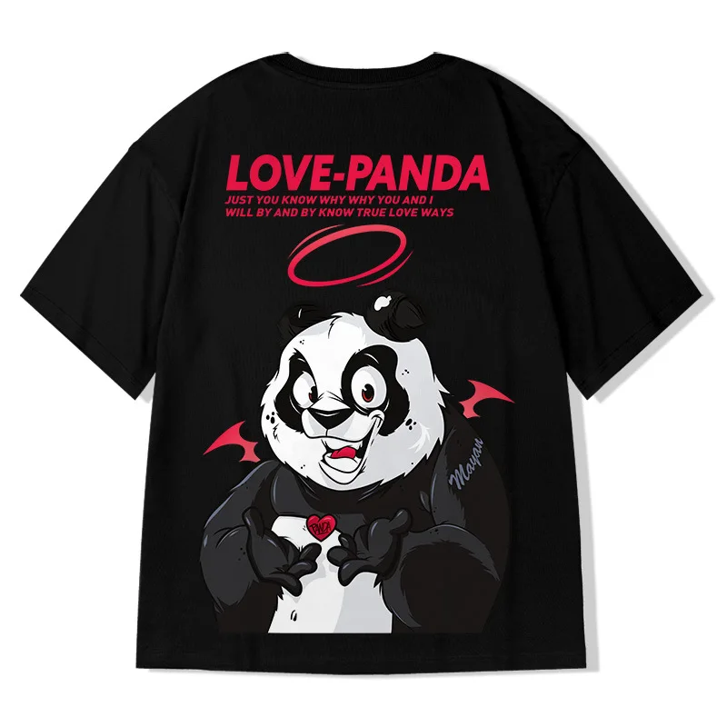 

Chinese Style New Year Fashion Brand National Fashion Panda Short-Sleeved T-shirt Men's Fashion I T-shirt