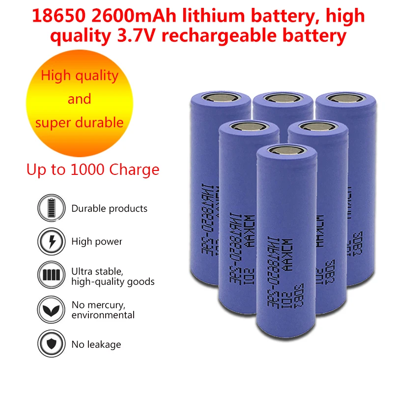 

8-10PCS 18650 2900mAh lithium battery, high quality 3.7V rechargeable battery, suitable for strong light flashlight, headlight