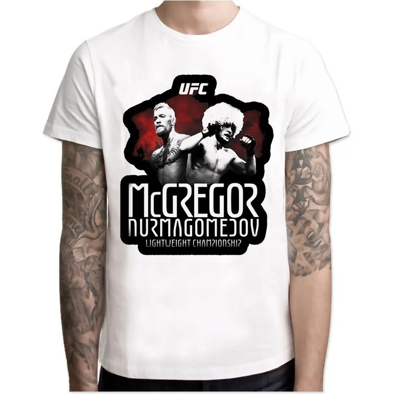 Khabib Nurmagomedov Мужская Новая мода Ufc Конор Макгрегор Хабиб Футболка фитнес Новинка Топ футболка для мужчин Высокое качество Топ футболки - Цвет: 2