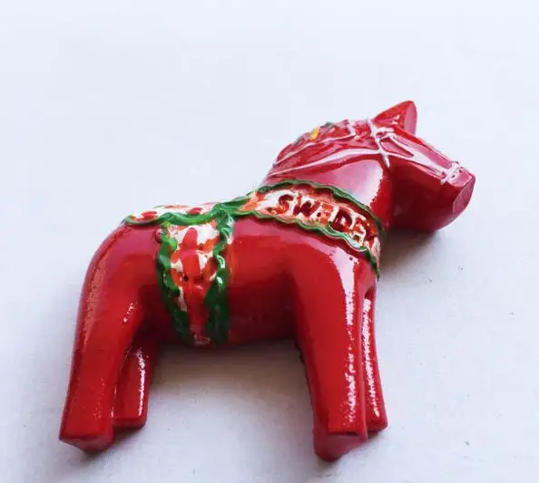 Полимерный 3D магнит на холодильник со шведской лошадью туристические сувениры