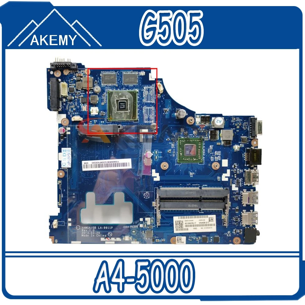 

Материнская плата для ноутбука LENOVO Ideapad G505 A4-5000 материнская плата VAWGA/GB LA-9911P AM5000 CPU 216-0841000