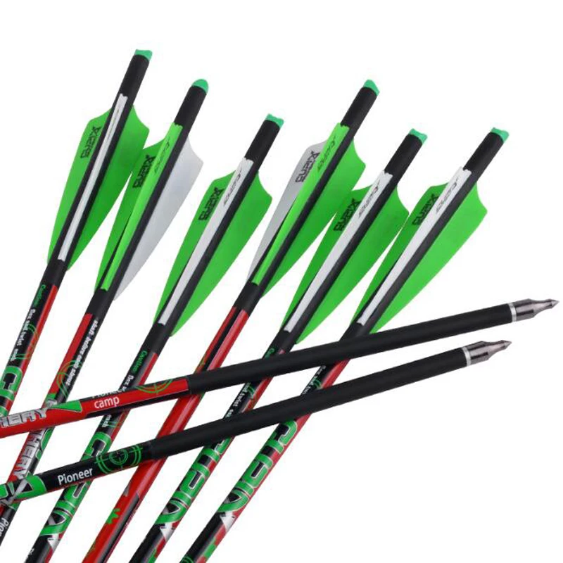 Стрелы из углеродного сплава для охоты стрелы стрельбы лука 16/17/18/20/22 дюймов 12 шт.