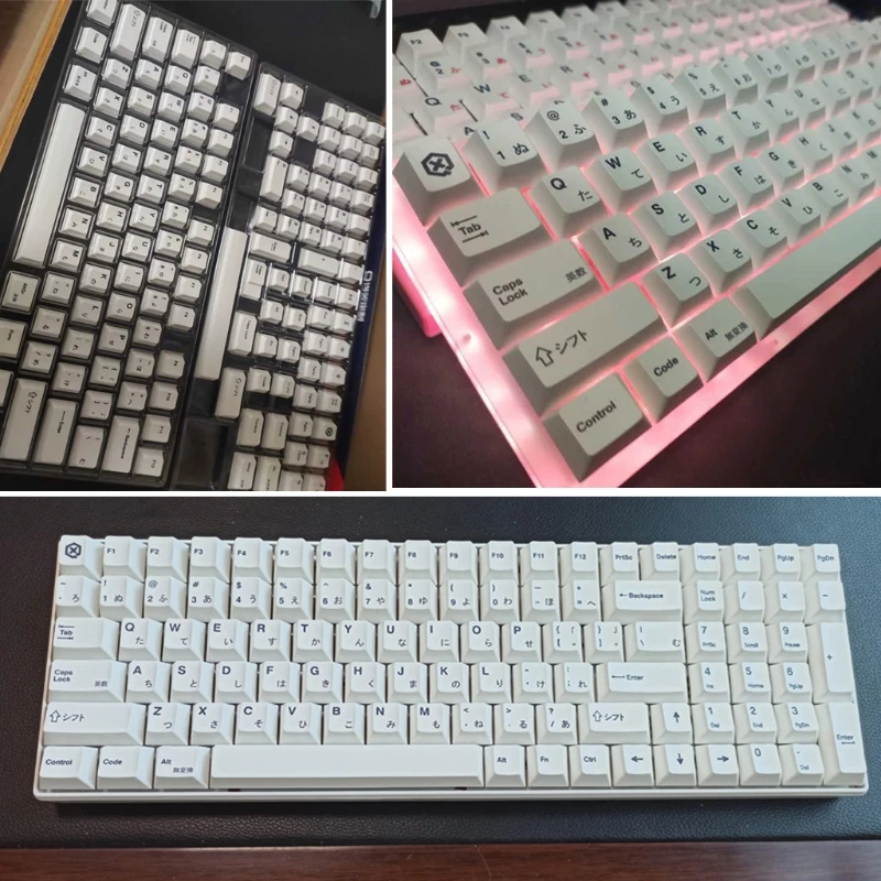 

PBT 135 Keys Cherry Profile DYE-Sub Japanese Keycap Minimalist White Theme Minimalist Style for Mechanical Keyboard Cap