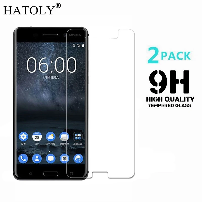 2 шт закаленное стекло для Nokia 6 Взрывозащищенная защитная пленка для Nokia 6 ta-1021 Защитная пленка для Nokia 6 glass HATOLY