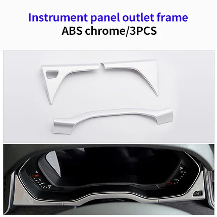 

For AUDI Q5L 2018 ABS instrument panel outlet frame chrome molding trim 3pcs