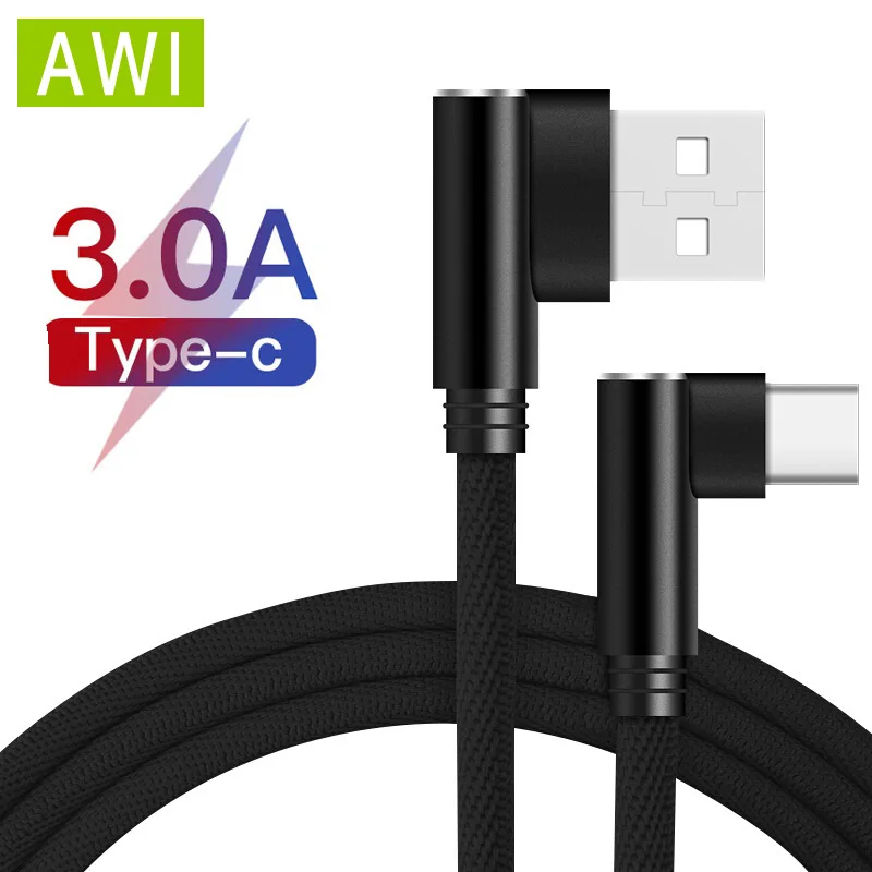 USB C кабель для lenovo ZUK Z1 Z2 type C 90 градусов проводной для samsung S8 S9 a7 кабель для передачи данных для huawei P10 P20 Pro