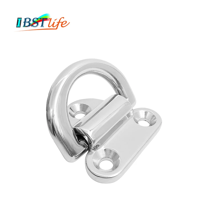 

9mm Mirror Polish Marine Grade 316 Stainless Steel Boat Lashing D Ring Tie Down Cleat for Yacht Motorboat Truck