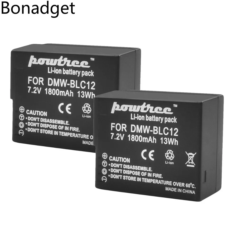Заменитель батареи для камеры Bonadget 7,2 В 1800 мАч DMW-BLC12 Li-ion для Panasonic FZ1000 FZ200 FZ300 G5 G6 G7 GH2 DMC-GX8 DMCG7.