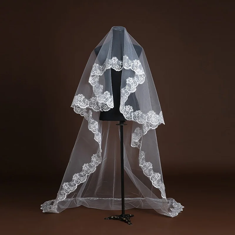Свадьба Длинная Вуаль белая Фата красный вуаль для венчанияveu де Noiva Longo 2 9 м