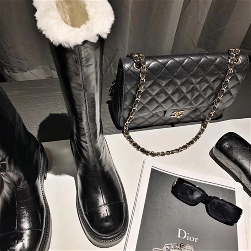 

Ankle boots cow-suede-leather boots natural-fur Warm winter boots Slip-on snow boots for women Knee High Boots Long Boots Women