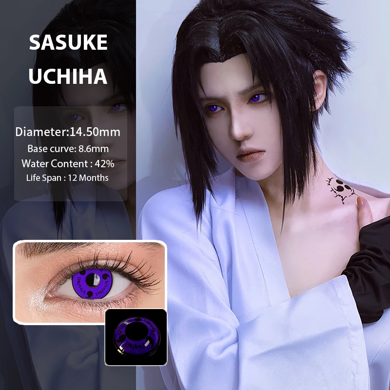 Irislens 2Pcs/Pair Cosplay Color Contact Lenses Uchiha Sharingan Eye Lens Colored Anime Cosmetic Halloween | Красота и здоровье