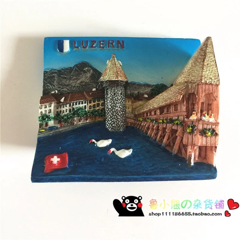 Французский Швейцарский Lu Lake World дорожный пейзаж холодильник 3D магнитная
