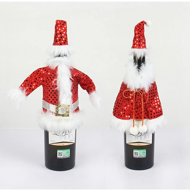 

Christmas wine bottle cover Creative Santa Wine decorations A Santa bottle cover