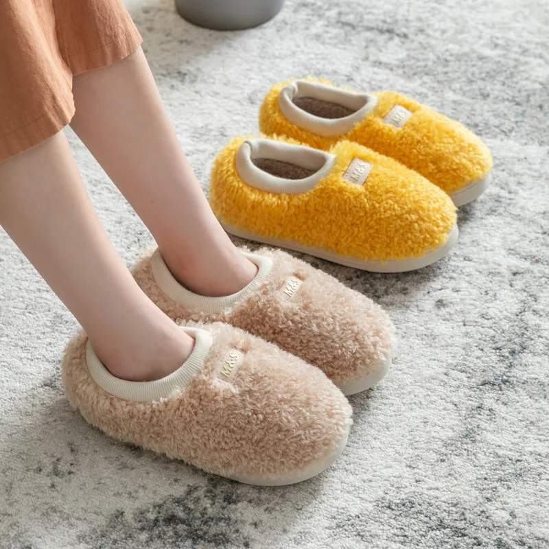 

2021 Bag With Cotton Slippers Female Thick Bottom Winter Plus Velvet Cotton Shoes Indoor Winter Warm Thickened Non-slip Winter