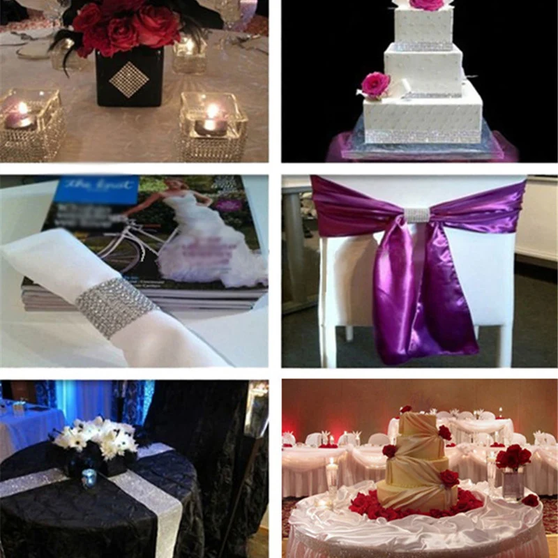 1 ярд 24 ряда Золотая Серебряная кристальная Алмазная сетка Стразы Лента для