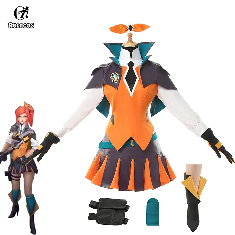ROLECOS Игра LOL Lux Косплей Костюм Battle academic Normal женский Униформа полный комплект Топ