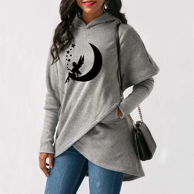 Толстовка женская с капюшоном милая хлопковая кофта надписью положение сидя на