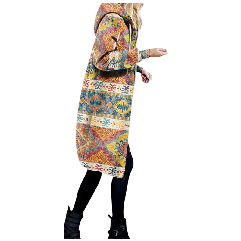 Зимнее теплое флисовое пальто с капюшоном женское длинное на молнии в стиле