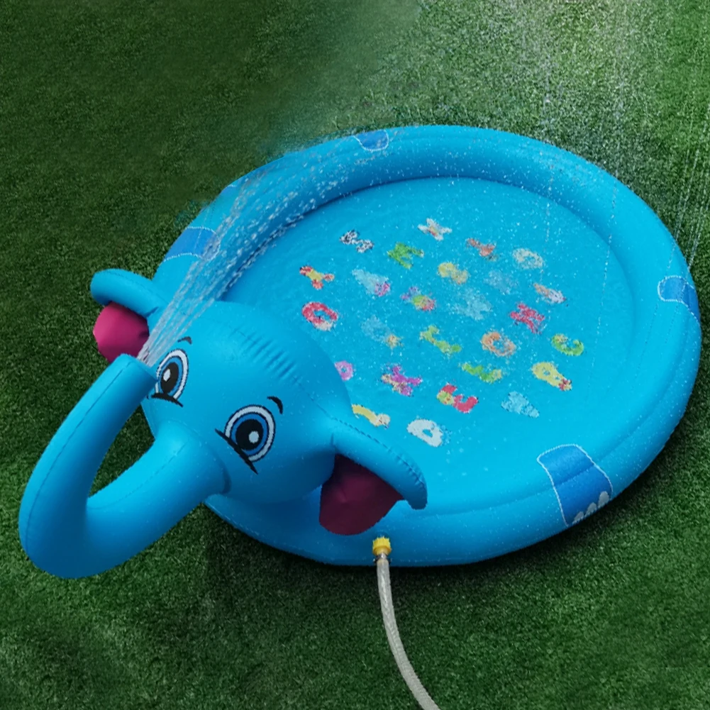 

Party Outdoor Garden Cushion Elephant Shape Lawn Purling Durable For Kids Water Toys Splash Play Mat Game Sprinkler Pad Summer