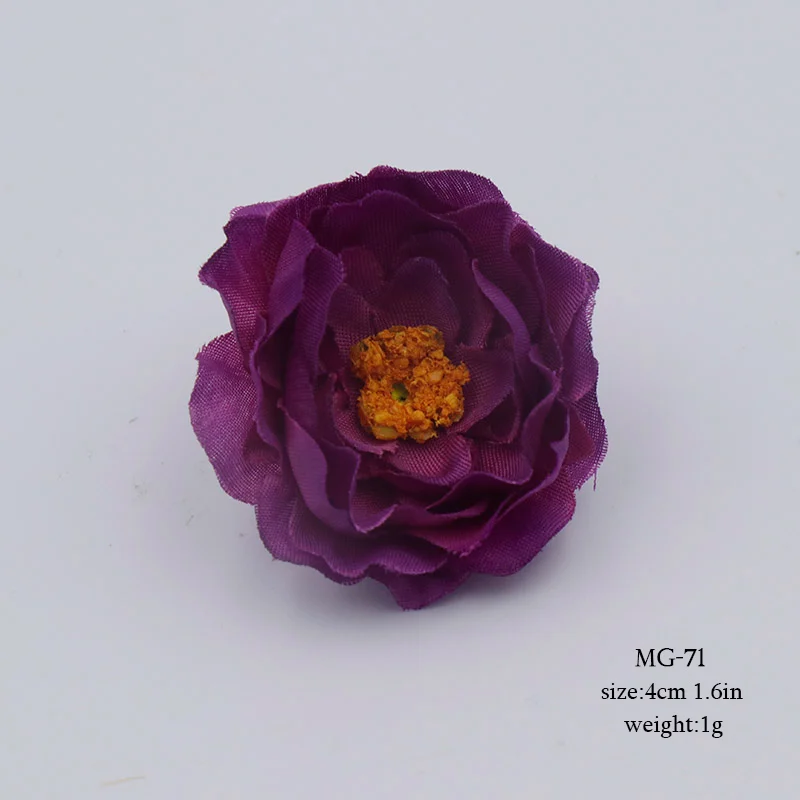 PURPLE 10 шт. Многослойные лепесток искусственные цветы цветок голова для свадьбы украшение дома Рождество День цветок хорошо DIY шелк Hardwork - Цвет: PURPLE