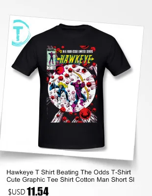 Hawkeye/футболка с надписью «Beat The Odds», Милая футболка с графическим рисунком, хлопковая футболка с коротким рукавом для мужчин, большая модная футболка
