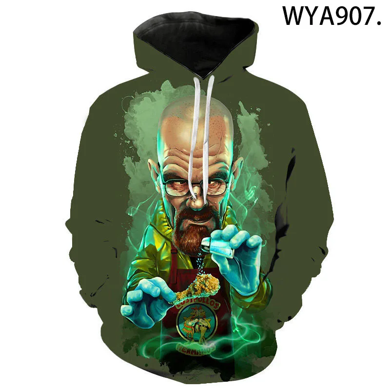 Модные мужские и женские детские свитшоты Breaking Bad повседневные худи с 3D принтом
