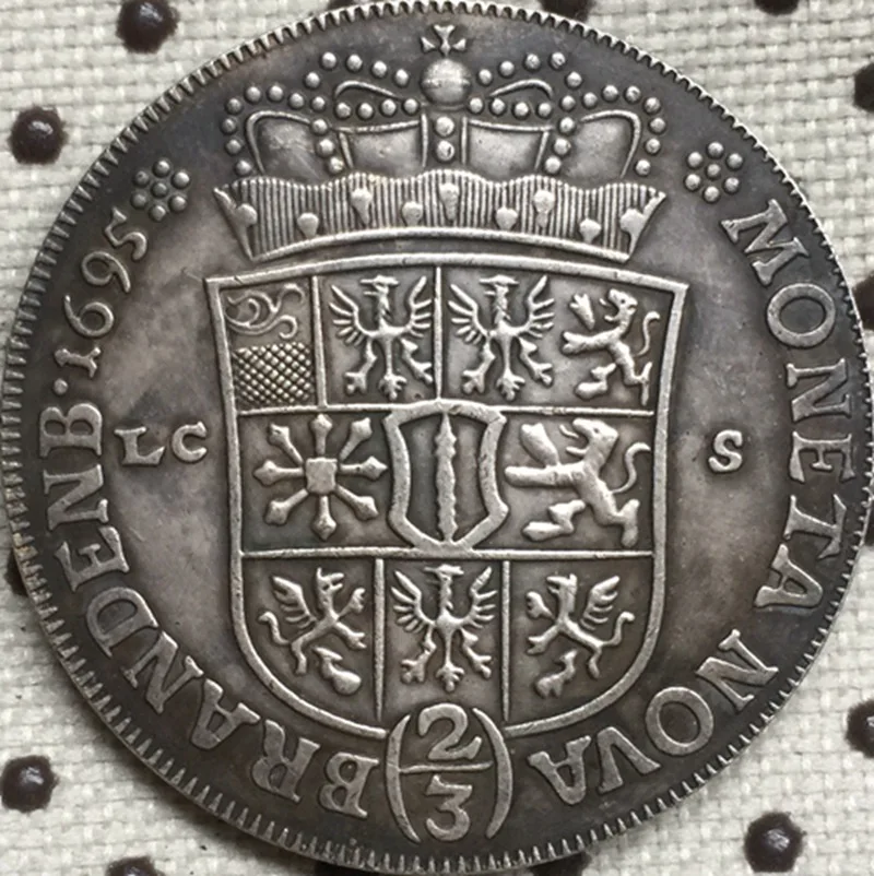 1695 немецкие Сувениры и подарки Frider III Посеребренная латунная памятная монета