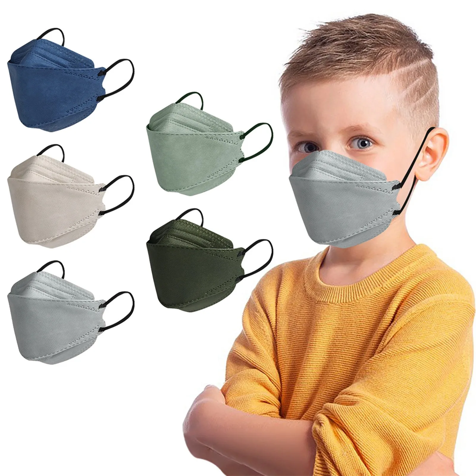 50pcs Disposable Face Mask Nonwoven Black Kids Mouth Masks 4 Layers Filter Anti Dust Smog Breathable Gauze | Дом и сад