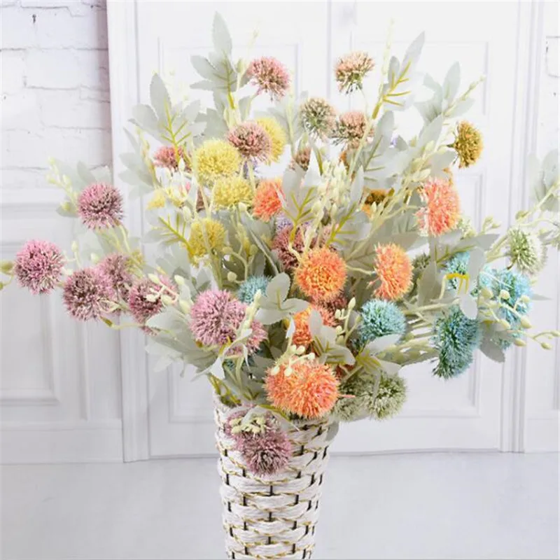 7 шт. длинные искусственные шелковые цветы одуванчика 8 цветов