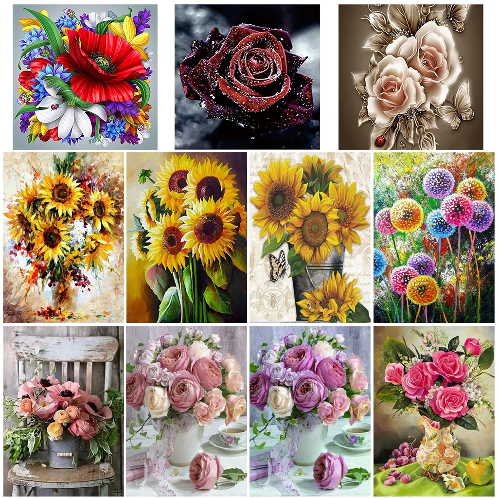 5D алмазное Рисование Подсолнечник Цветочная мозаика инкрустированная стразами