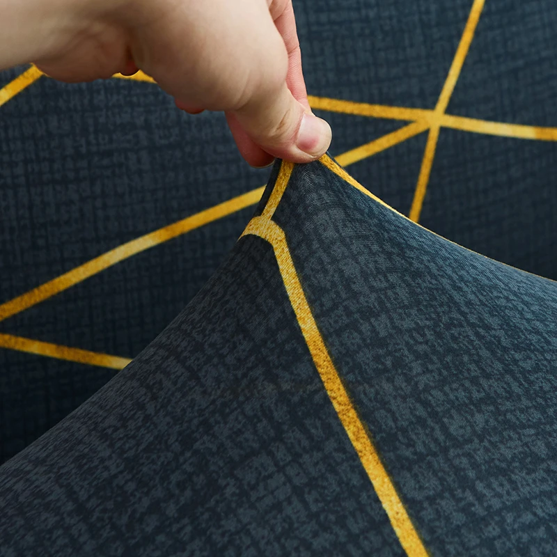 Упругий эластичный чехол для дивана с принтом углового секционного