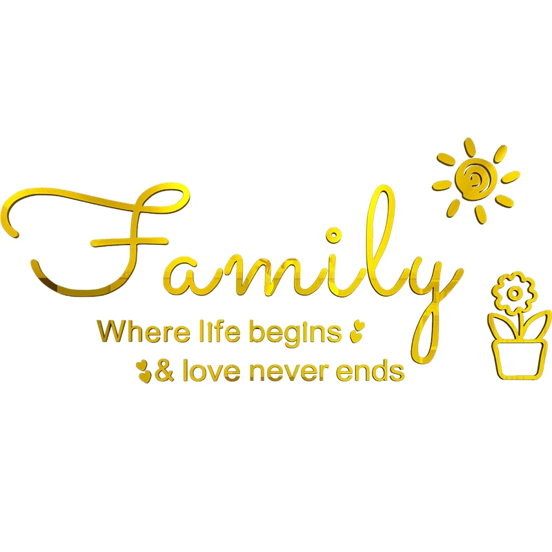 

WS204 Family creative English stickers self-adhesive modern minimalist 3D wall paste living room TV background wall decoration