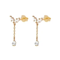 925 sterling silver ear needle minimalist style crystal zircon earrings ladies fashion stud earrings high quality jewelry