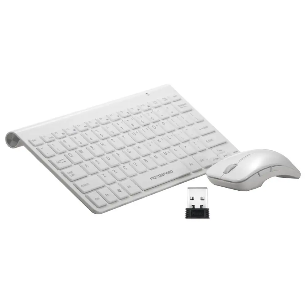 White keyboard set Motospeed G9800 2,4G Беспроводная клавиатура и мышь Мини мультимедийная клавиатура мышь комбо набор ноутбук Macbook Настольный ПК ТВ офис - Цвет: White keyboard set