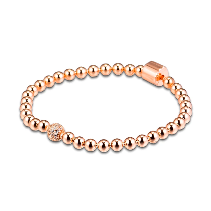 

Beads & Pave Bracelet Rose Gold Color Jewelry Fashion Bracelets For Woman DIY Fashion Jewelry Making