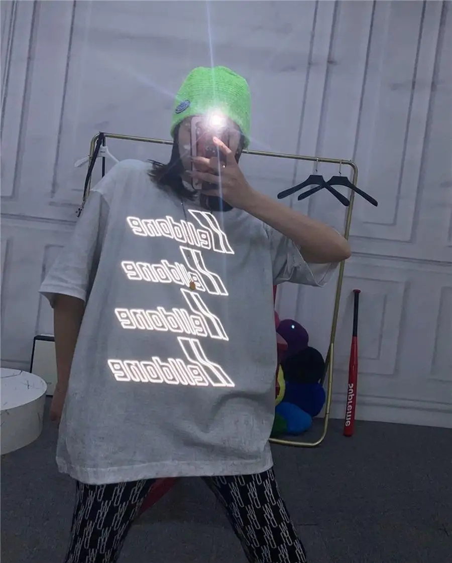 

Reflection Welldone T-shirt Men Women Fashion We11done T shirts Tops Tee harajuku men clothing