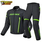 Мотоциклетная куртка HEROBIKER, защита мотоцикла, ветрозащитная Водонепроницаемая мотоциклетная куртка для верховой езды + брюки, защитный костюм на 4 сезона