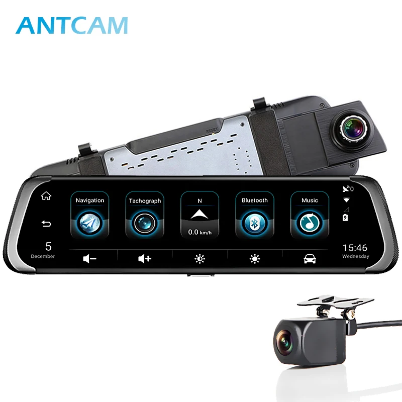 Antcam 4G Android 10 &quotАвтомобильная зеркальная видеокамера gps навигация ADAS FHD 1080P два